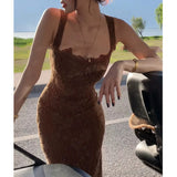 Julie French Sexy Pure Lust Lace Slings To Close The Waist To Repair The Hip Dress Woman 2026 Summer Dress Tide