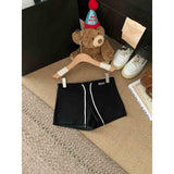 Stylish Black Embroidered Broad-Legged Shorts Women's Summer Sleeker Short Trousers With High-Waisted A-Word Hot Pants