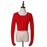 Spring Repair Single-Dcupuncture Knitted Cardigan Short-Sleeved Original Collar Coat Top