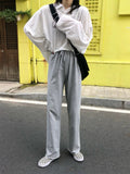Autumn Ins Korean Version Of Sweatpants Female High-Waisted Trousers Students Loose Casual Fall Broad Leg Pants Straight Pants