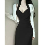 Large-Size Fat MM French Pure Desire Hanging Neck Dress Women Summer New Temperament Masked Lean Hottie Sling Skirt