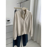 LEKA Old Money Style High-Necked Double Zipper Knitted Cardigan Women 2026 Autumn And Winter New Solid Color Design Sweater Jacket