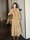 Tea Break French Broken Flower Dress Women Spring And Autumn New Retro Temperament Gentle Style Beautiful Beautiful Beautiful Long Dress
