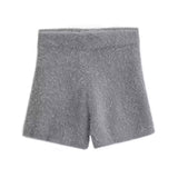 Korean Sweet Soft-Crysted Shorts Temperament High-Waist Straight Trousers Autumn Niche Design Fashion Three-Point Trousers Woman
