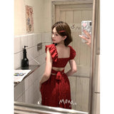 2025 Summer New Waist Thin Fashion Design Wave Seaside Holiday Dress Women's Chic Trend