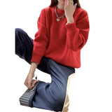 KANING Candy Round-Neck Knitted Shirt 2026 Autumn And Winter New Lazy Wind Casual Bottom With Sweater