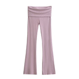 New Hottie Sexy Casual Flare Trousers Design Feel Thin Straight Broad Leg Pants Low Waist