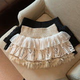 Net Red The Same 2026 Four Seasons New Small Fragrant Lace Lace Skirt Sweet Baboon Cake Skirt Fluffy Skirt