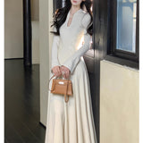 New Chinese-Style Improved Embroidery Waist Dress Autumn Temperament Semi-High Collar Removable Shawl Skirt