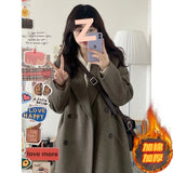 High-End Feeling Black Hair Coat Woman 2025 New Autumn And Winter Small In The Long-Term Coat Thicker
