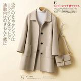 Autumn And Winter Korean Version Has Pocket Button Hair, Coat Female Large Size Loose Age Reduction Long Coat