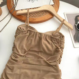 Micro Fat Mm Kinesi Cross Folded With Chest Cushion Dress Women Summer New Sexy Hot Girl Ass Short Skirt