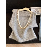 3.14 / Spring New XUAN XIAO JIE French Sweet Heavy Industry Flow Design Sense Knitting Vest