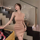 2025 Summer Temperament Pure Style Sexy Dress Female Design Sense Cross Thin And Hips Long Skirt Tide