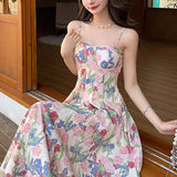 Tea Break French Gentle Wind And Breeze Hanging Dress Women's Summer New Temperament High-End Small Long Dress