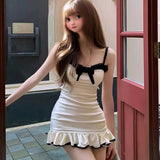 Summer Temperament Pure Windy Sexy Sling Dress Female Korean Design Slimming Bag Ass Skirt