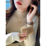 Kaning Plus Thick Bottom Knitted Shirt 2026 Autumn And Winter New One-Piece Collar With Half-High Collar Inside A Sweater