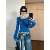KANING Korean Babes Taut Mah-Shua New Year Red Sweater Spring And Autumn High-End Knitted Shirt