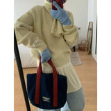 KANING Korean Lazy Sweater 2026 New Winter Fashion Exploding Scarf Knitted T-Shirt