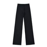 Summer New Yoga Elastic High-Waisted Loose-Rloose Straight Trousers Languid Languid Casual Drag Trousers