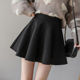 Hairy Dress Woman 2025 New High-Waisted Ass Short Skirt A-Word Black Autumn And Winter Half Skirt 100-Folded Pony-Up Skirt