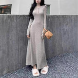 Autumn And Winter 2025 New French Temperament Black Dress Bottom Sweater Skirt Girl Small Knitted Dress