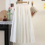 2026 Real Cotton With Lining Embroidery Emptiness Lace Skirt Literary And Artistic Skirt Tight Waist Skirt Summer