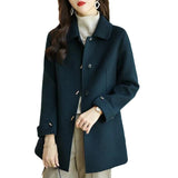 Spring New Women's Fashion Small Casual Slim Thin And High-End Feeling Cotton Wool Coat Tide