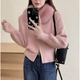 KANING Solid Colored Double Zipper Knitted Rial 2026 Autumn/Winter New Design Sweater Coat