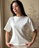 Sexy Slim Slim Thin Round Collar Solid Color Short-Sleeved Women's T-Shirt Summer Tie With Waist Pure Desire Casual T-Shirt Top Girl