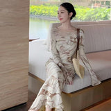 Autumn's Great-Looking Dress Light Extravagant Feeling Niche Does Not Hit The Money To Attend Important Occasions To Print Dress Women