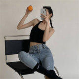 Fashion Design With A Sense Of Back-Hanging Neck Sling Vest Women's New Hottie Sexy Slimming Short Top