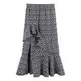 Stylish Street Breeze Flower Opening Skirt Dress Women Summer Design High Waist Hanging Feeling Irregular Long Skirt
