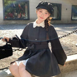 Autumn And Winter New Korean Version Of Temperament Warm Tied With Lantern Sleeve Coat Simple Commuter Coat Coat Coat
