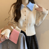 KANING Korean Collider Polo Collidered Polo Knitted Cardigan Women's New Slim Slim Sweater In Autumn And Winter 2026