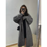 KANING Soft Languid Syringe Loose Knitted Cardigan Women 2026 Autumn And Winter New Wear Long Sweater Jacket