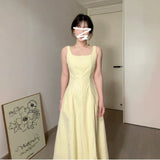 Korean Dopamine Cream Yellow Gentle Temperament Small Dress With Thin Dress With Thin Dress