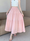 Ins Fashion Folded Lining High-Rise Half-Dress Woman Medium Long Slim Slim Slim Thin Cake Dress Girl