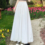 Yellow Rope Half-Dress Woman Summer Thin Gentle Wind High Waist A Word Ponpon Thorn Skirt Skirt