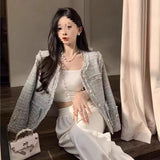 2025 Spring And Autumn New Lysum Coat Female Senior Sense French Top Temperament Gold Short Coat