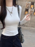 Ins Sexy Hottie Short-Sleeved T-Shirt Girl Basic Long-Sleeved Bottom Top Lady