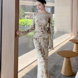 Autumn's Great-Looking Dress Light Extravagant Feeling Niche Does Not Hit The Money To Attend Important Occasions To Print Dress Women