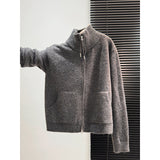 KANING Collar Thick Red Sweater Women's Cardigan High-Necked Autumn And Winter New Lazy Woolen Knitted Knitted Shirt