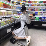 Sexy Body-Backing With Long-Sleeved Hoodie Dress Girl Lazy Breeze Spring And Autumn Small Design Dress