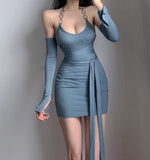Spice Girls Sexy Hanging-Necked Dresses Women's Summer New Design Small Skinny Ass Short Dresses