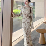 Autumn's Great-Looking Dress Light Extravagant Feeling Niche Does Not Hit The Money To Attend Important Occasions To Print Dress Women