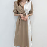 Summer New Waist Temperament French Splicing Dress Design Small Taste Style Fashion Dress