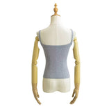 Hottie Pure-Stuane Summer Leather Buckle Design With Chest Pad Sling Vest Slimming Skinny Bottom Sleeveless Top
