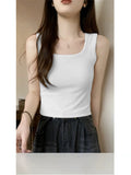 White Sling Vest Women's Suit With A Solid-Color Wide Shoulder Strapless Short Coat Summer Wear