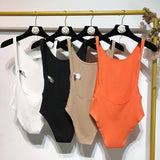 Fashion Korean Version Of Pure Windy Sexy Sling With Ajoint Bodysuit Woman Summer Design Feeling Big Bare Back Tight Thin Clothes